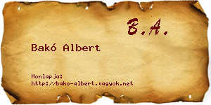 Bakó Albert névjegykártya
