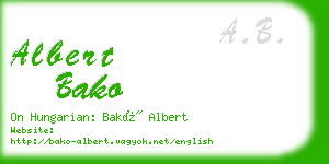 albert bako business card